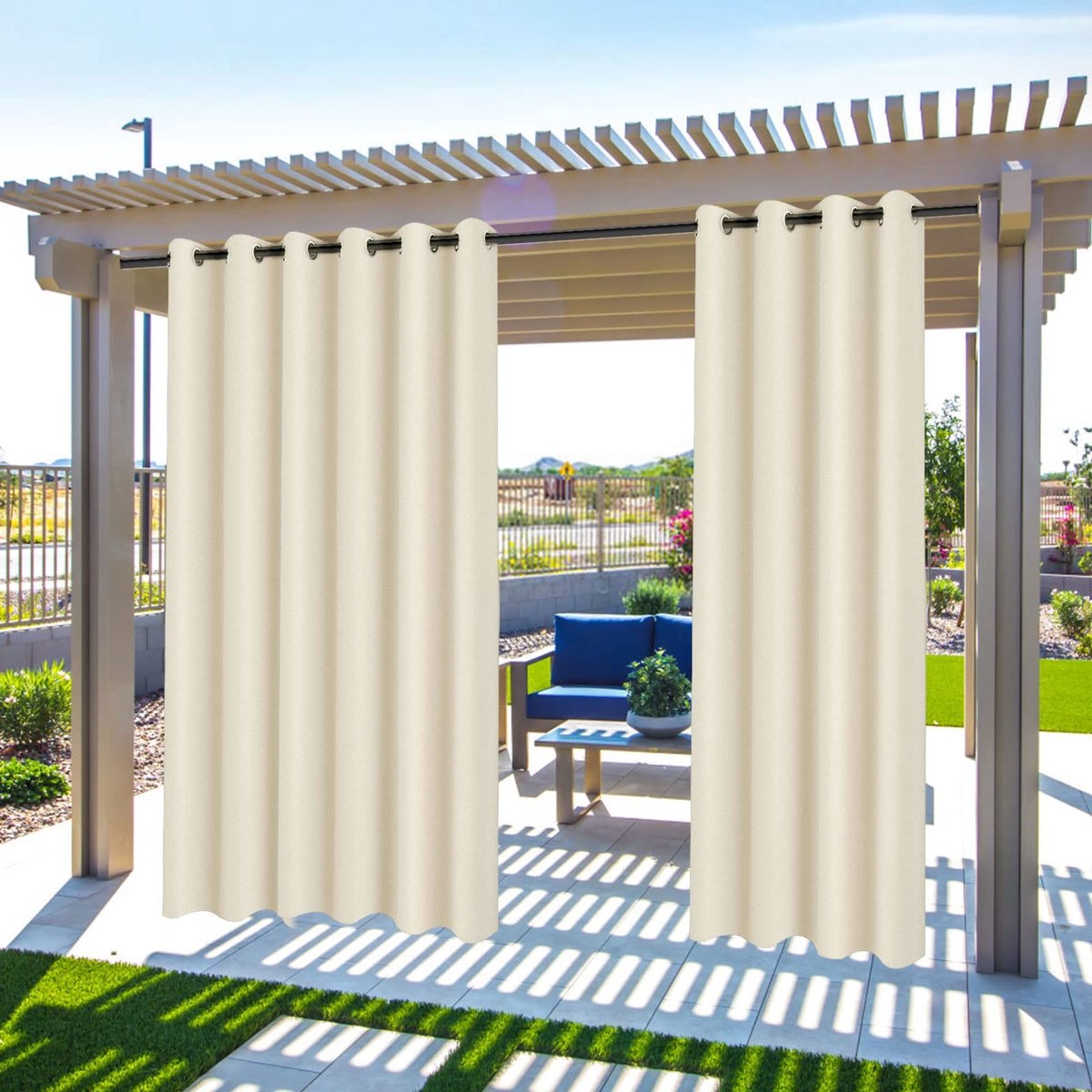 Omgoods - Waterdichte Tuin Gordijnen voor Buiten met Isolerende Functie