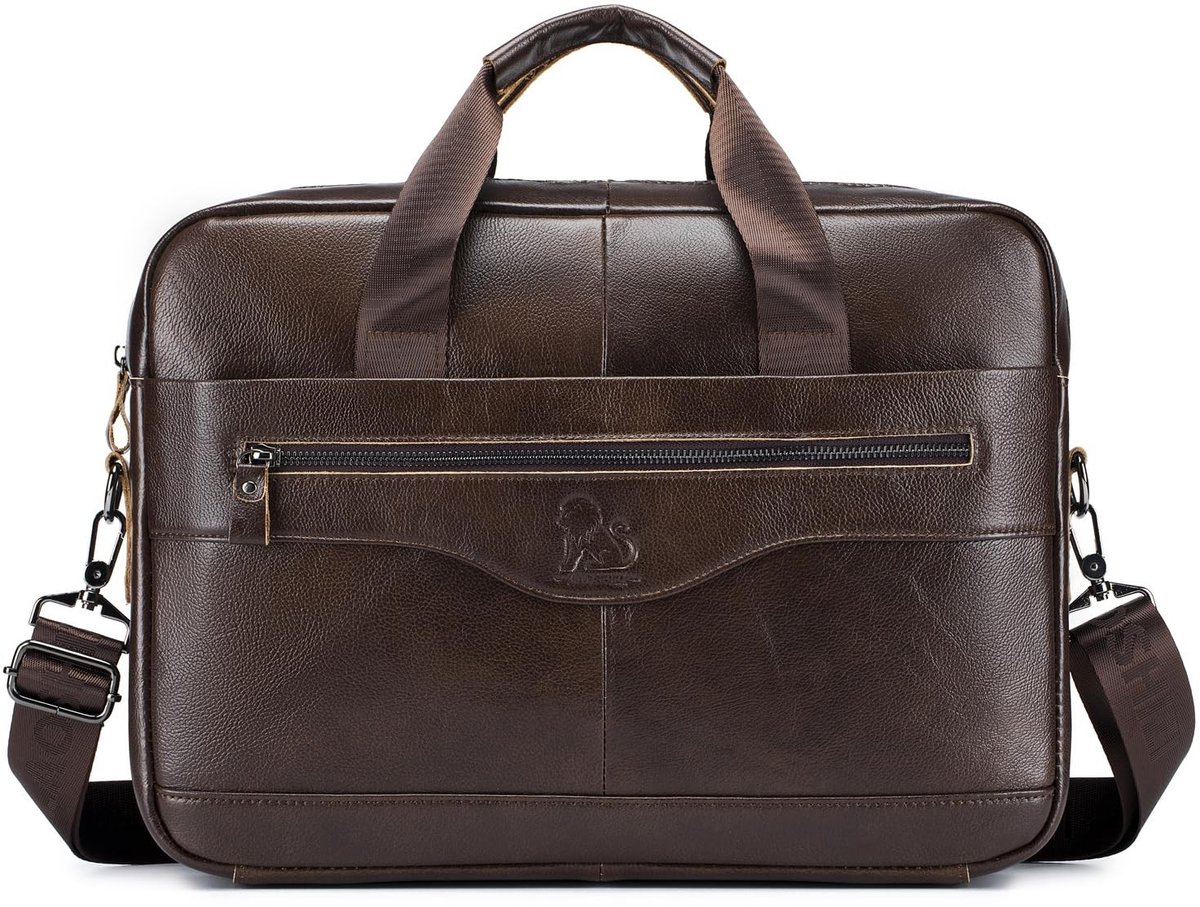Omgoods - Leren Business Messenger Bag voor Laptop tot 14 Inch