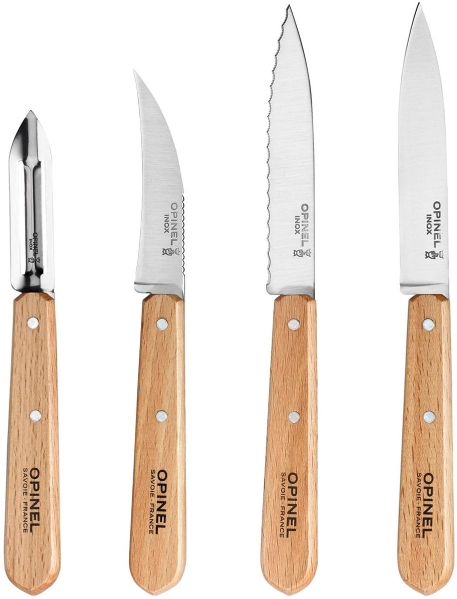 Omgoods - Essentiële Keukenmessen Set met Houten Handvat