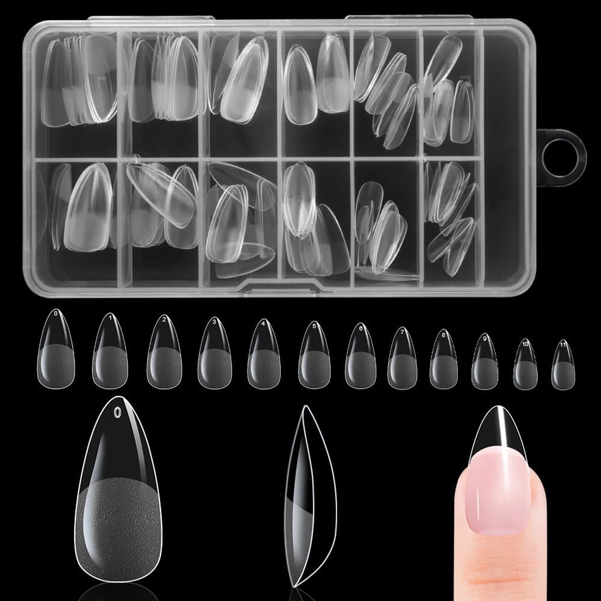 nepnagels tips,zachte gel volledige dekking nagel tip,heldere acrylnagels tips,nagelverlengingsset voor DIY manicure nagelkunst salon(120 stuks traanvorm）