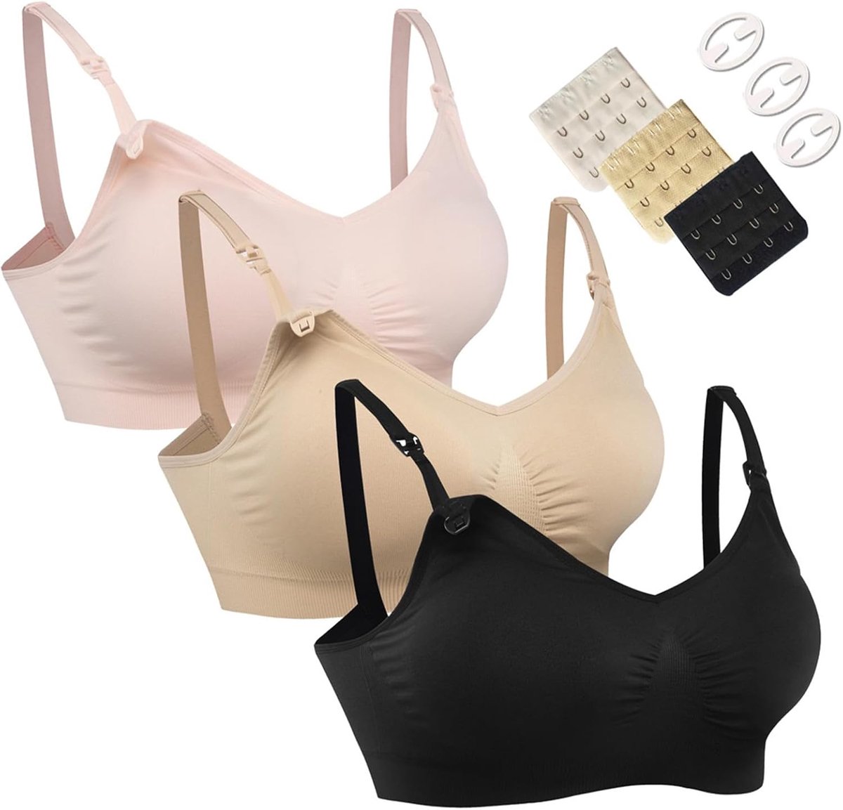 Borstvoedingsbeha's voor borstvoeding, moederschap bh's zwangerschap naadloze dagelijkse volledige buste comfort dames bralette 3 stuks