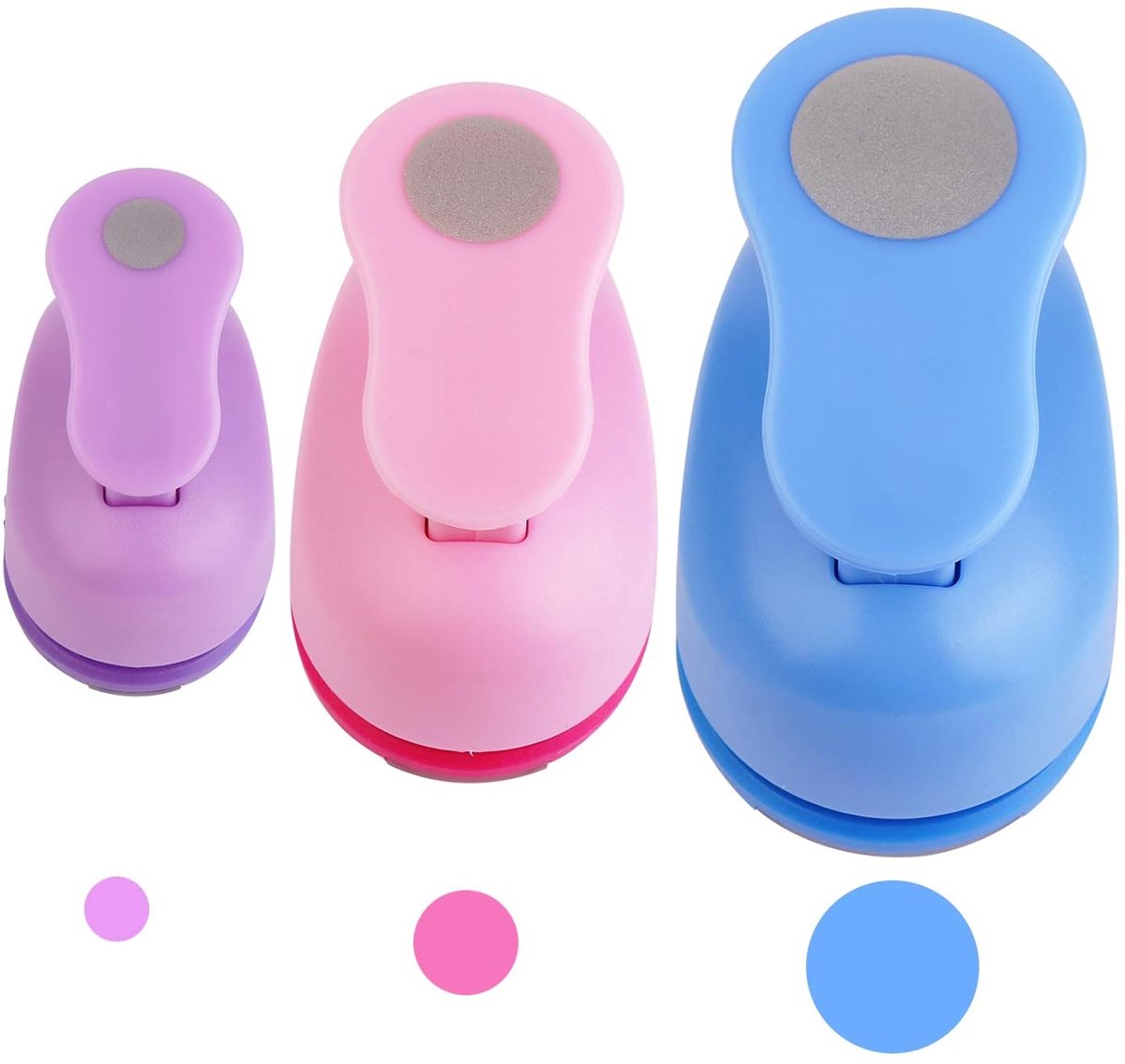 Ronde, Vegena 3 Stuks Creative Hoekpons, Motiefperforator voor Kinderen Scrapbooking,Cadeauhangers,Knutselwerk,Wenskaarten,Fotoalbums, 10 mm 16 mm 25 mm