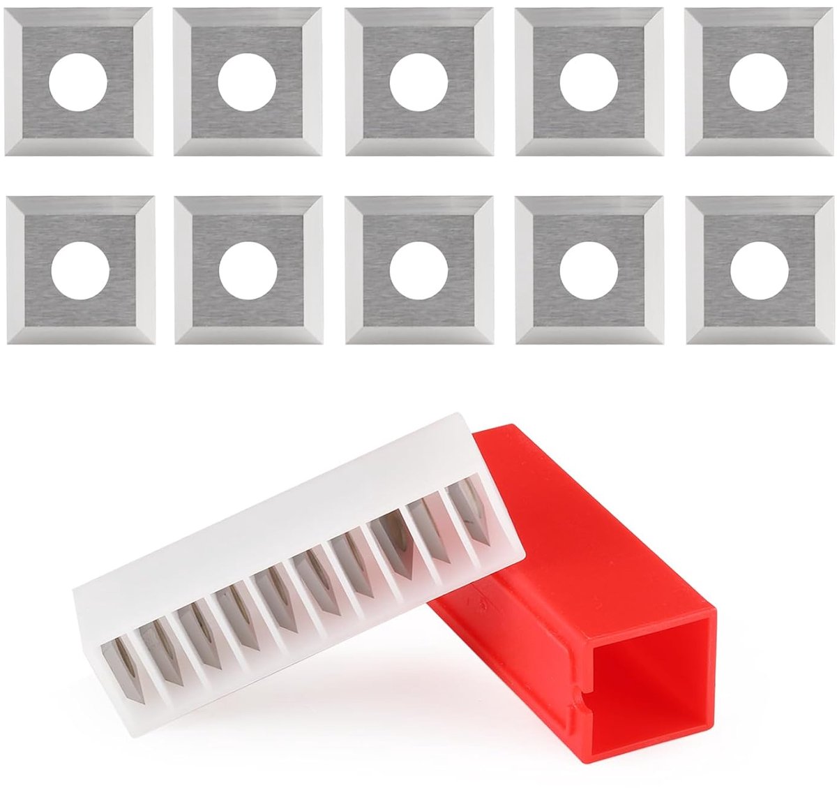 10 stuks reservemesjes (12 x 12 x 1,5 mm, 35°) hardmetalen inzetstukken zijdelings geslepen, verwisselbaar hardmetaal (HW) voor frezen voor houtdraaigereedschap