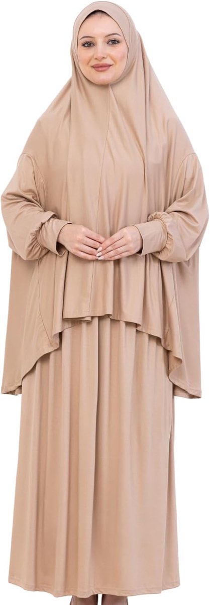 Islamitische Abaya Hijab-set, lange Turkse katoenen gebedsuitrusting, islamitische kleding voor Ramadan