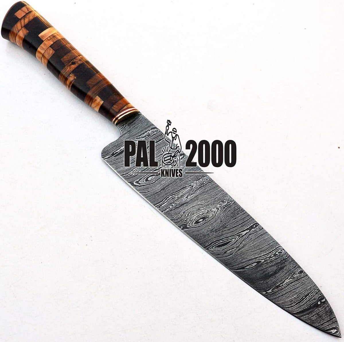 2000 Damascus Steel Chef Keukenmessen - 8 Inch Ongeveer Volledige Tang Damascus Stalen Koksmes - Beste Handgemaakte Damascus Keukenmes Met Schede Kopen Met Vertrouwen 9600
