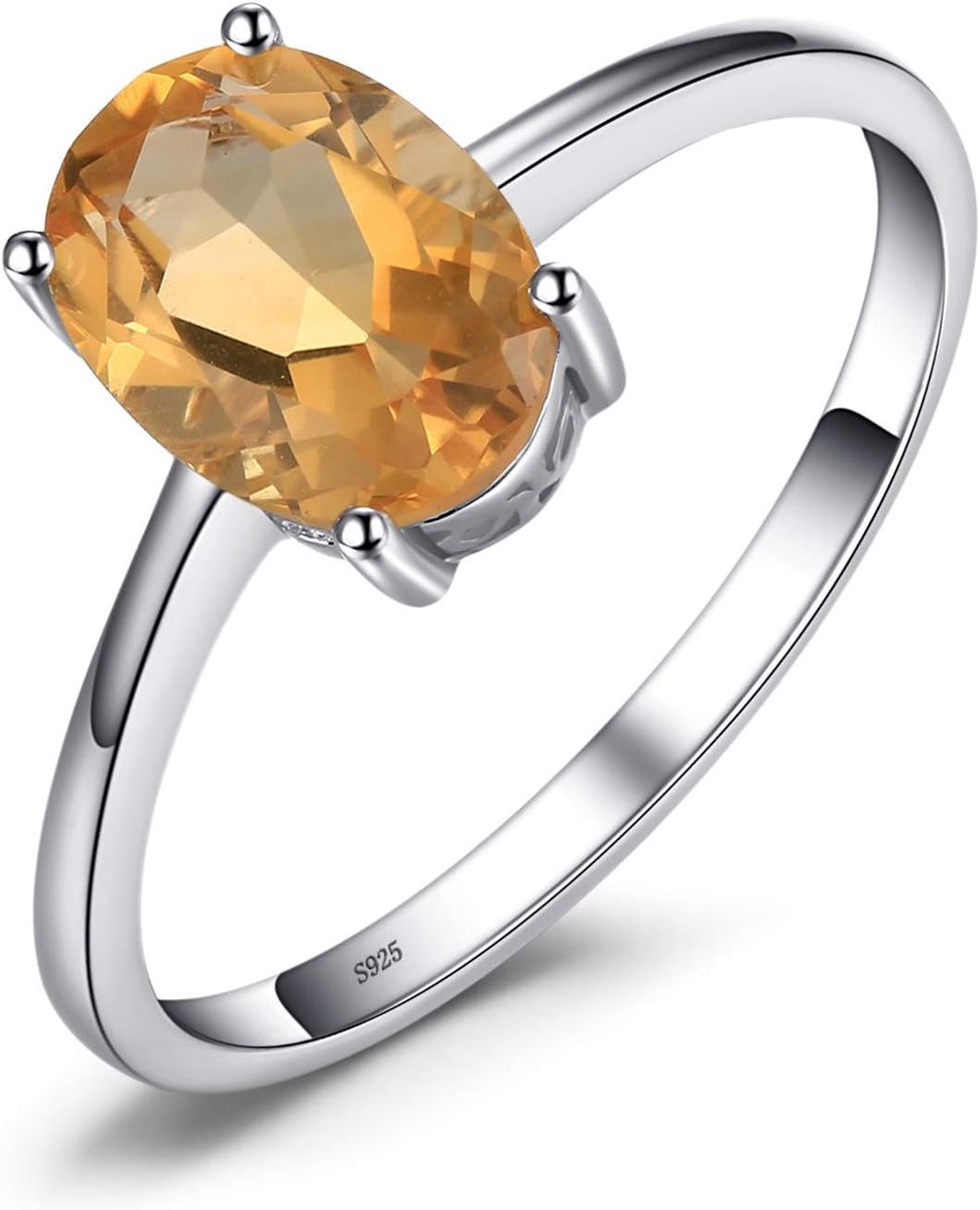 Echte Edelsteen Granaat Citrien Peridot Blauwe Topaas Amethist Ringen, Verlovingsring Belofte Solitaire Zilver 925 Dames, Zilveren Ringen Voorstel Ring Ringen, Dames Sieraden Rosé Goud