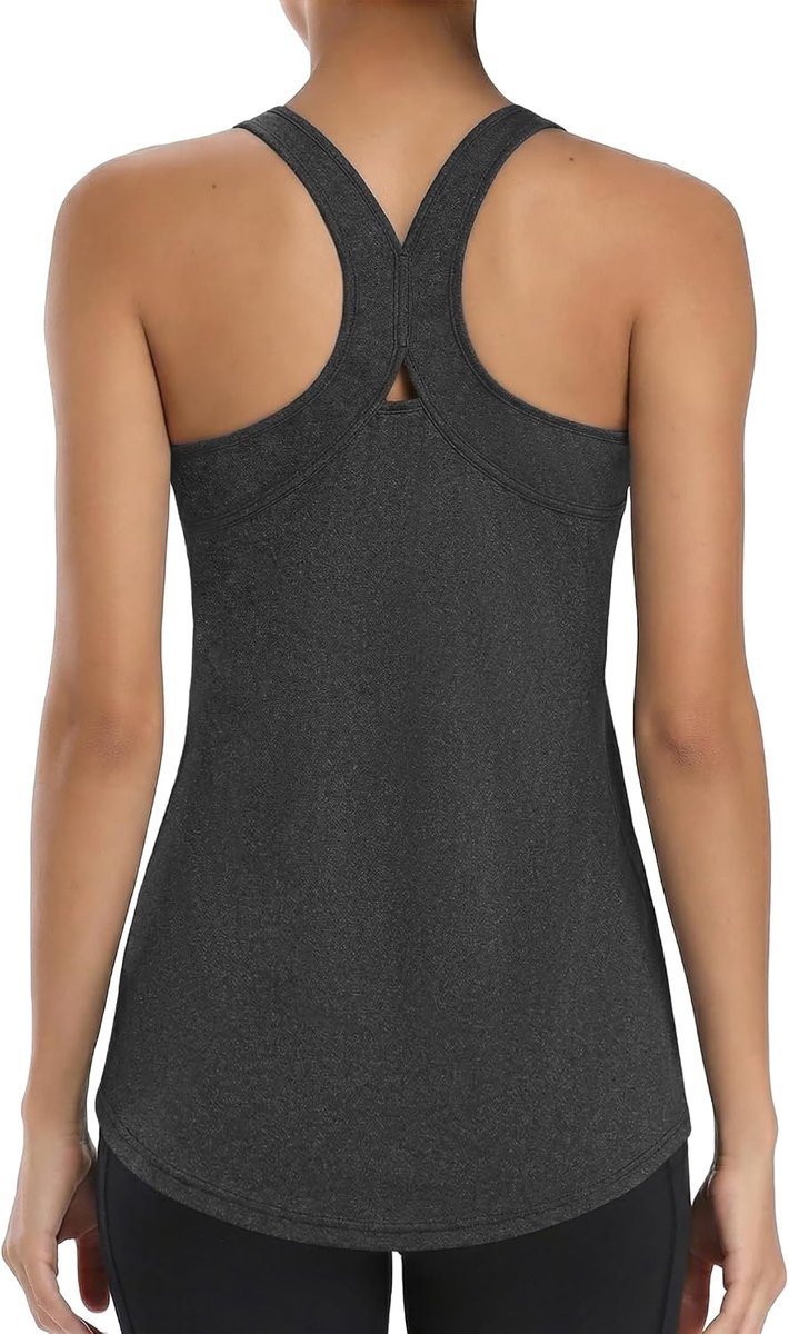 Mouwloze tanktops voor dames, sneldrogend, lichtgewicht, gymvest, ronde hals voor yoga, hardlopen en training