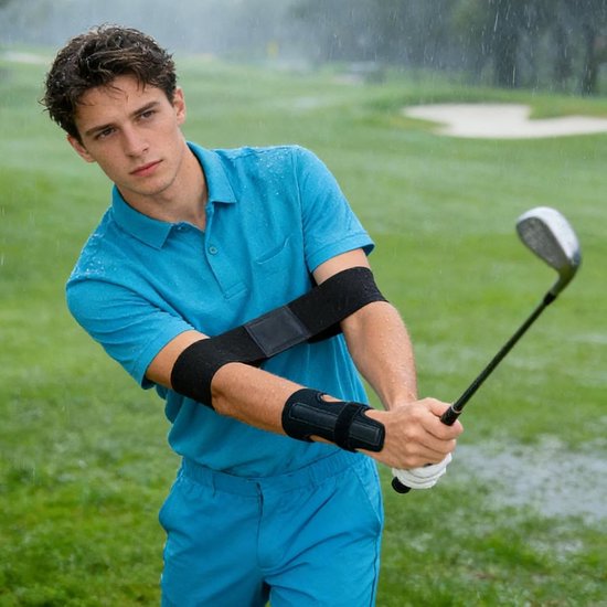 Golf Swing Corrector - Armband Trainer - Golf Training - Pols Stabilisatie - Verstelbaar - Zwart van GOLF — afbeelding 2