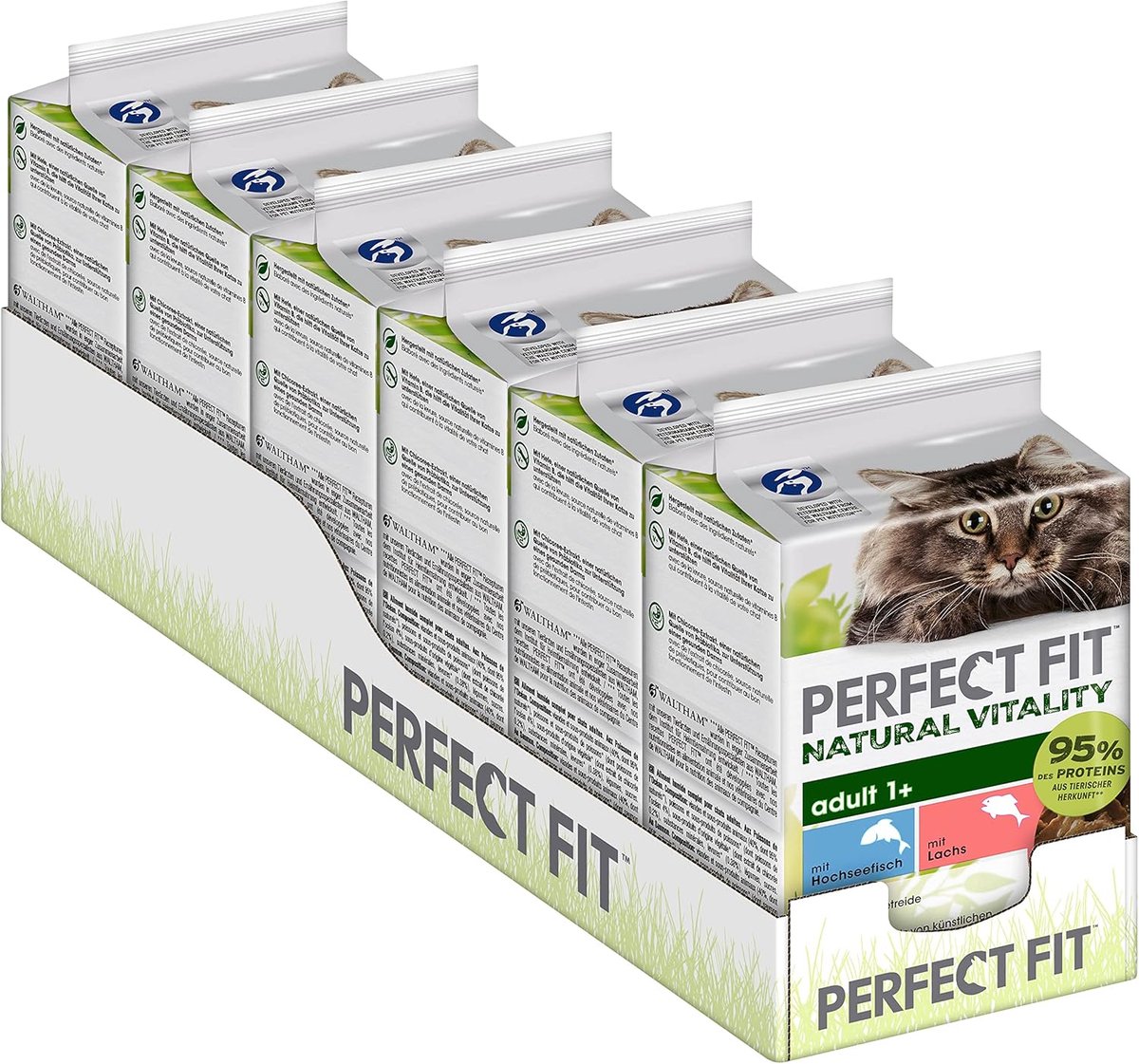 Natte kattenvoeding 6 x 50g - diepvissen en zalm - natuurlijke ingrediënten - voor een gezonde levensstijl - ShopVlot