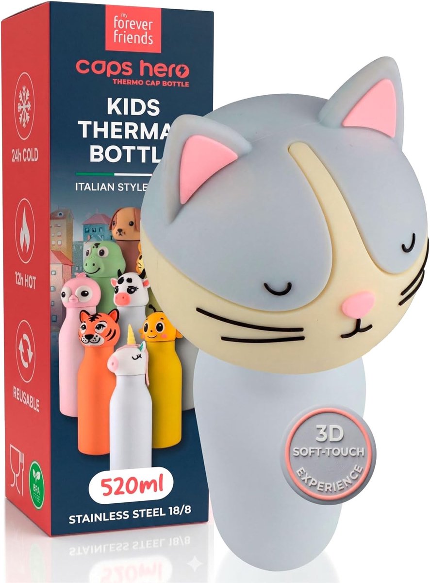 Drinkfles voor kinderen 520ml - RVS - BPA-vrij - Houdt dranken 12u warm en 24u koud - ShopVlot