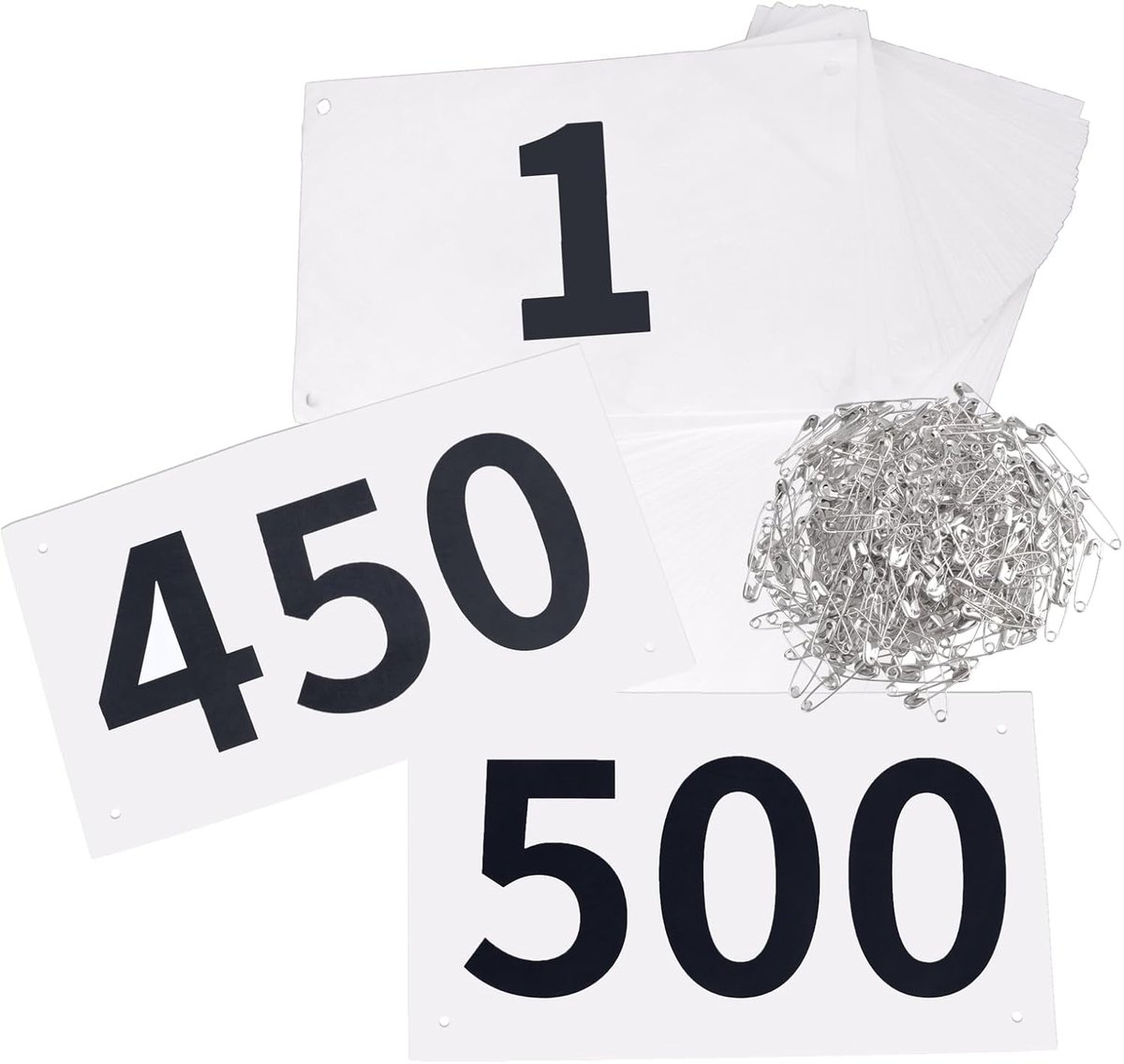 Race riem voor rugnummer voor hardlopen, triatlon, marathons, unisex (wit - cijfers 001-500)