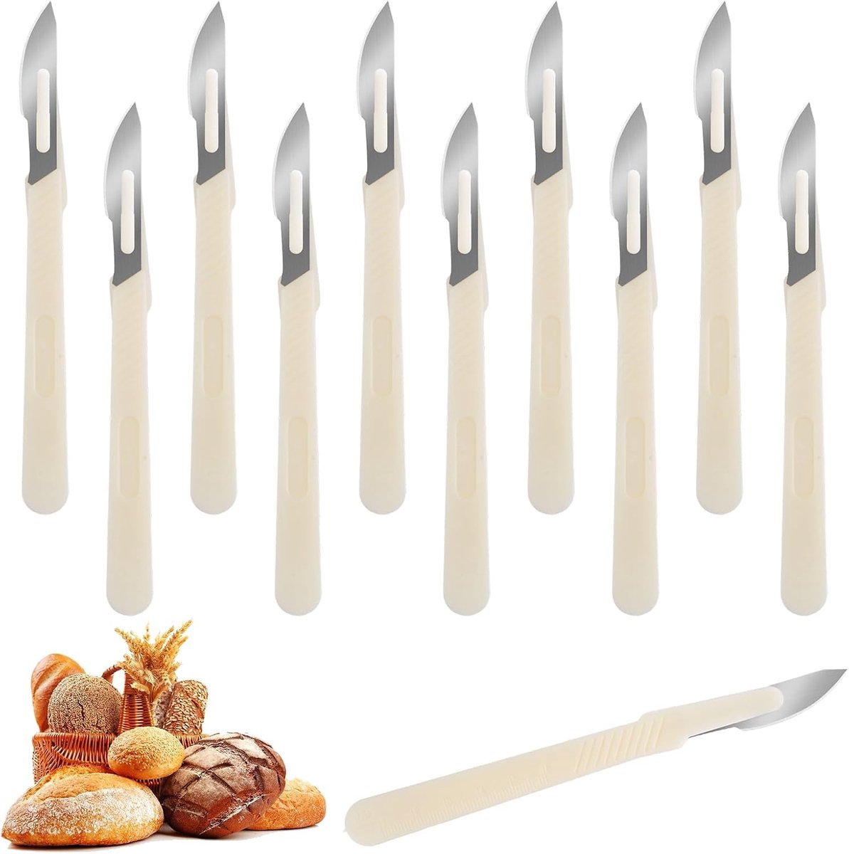 15,5cm Lange Steel Roestvrijstalen Brood Snijmes | Getand mes om broodoppervlakken te insnijden voor een mooie goudbruine korst tijdens het bakken