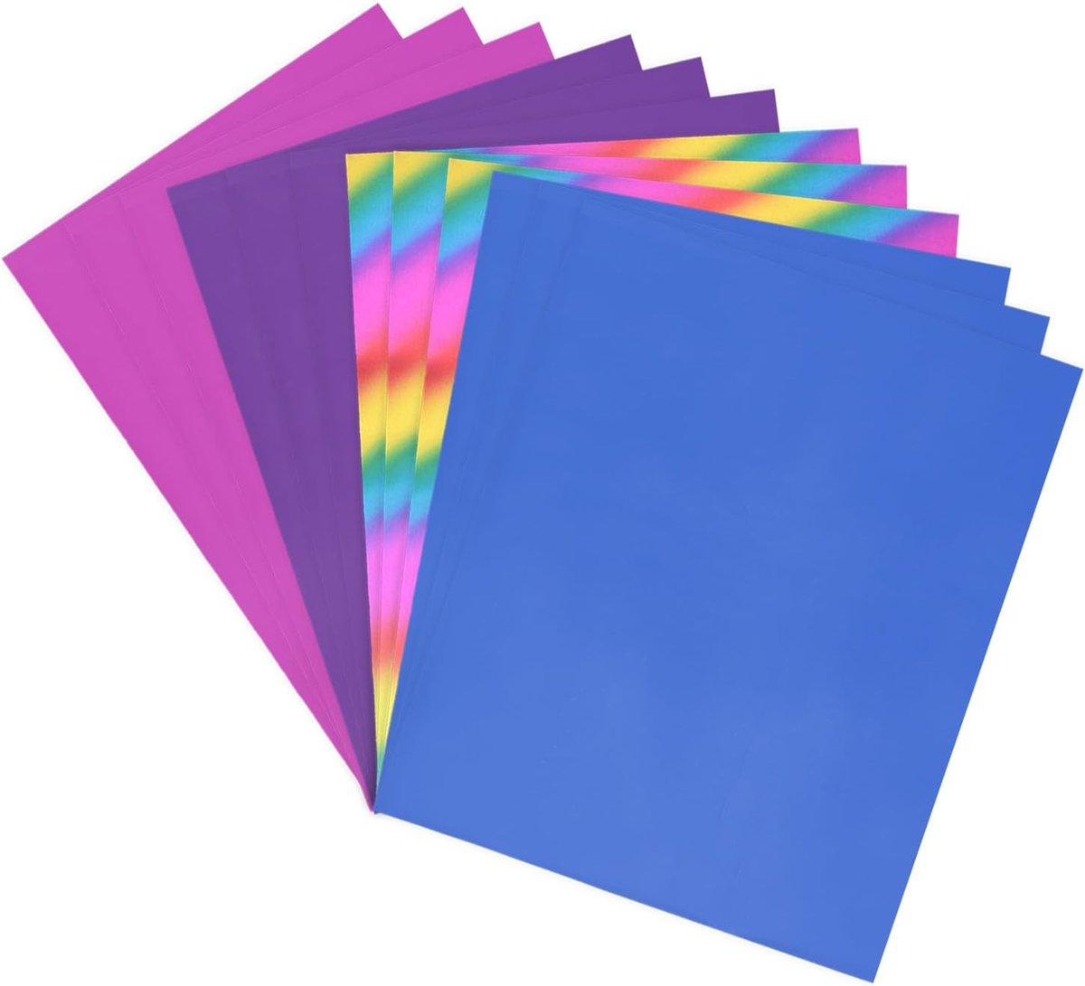200 stuks toner reactive folie, decofolie, transferbladen, 20,5 x 28 cm, A4, heteluchtpapier voor laserprinters, scrapbooking, warmteoverdracht, doe-het-zelf handwerk, blauw/rozerood