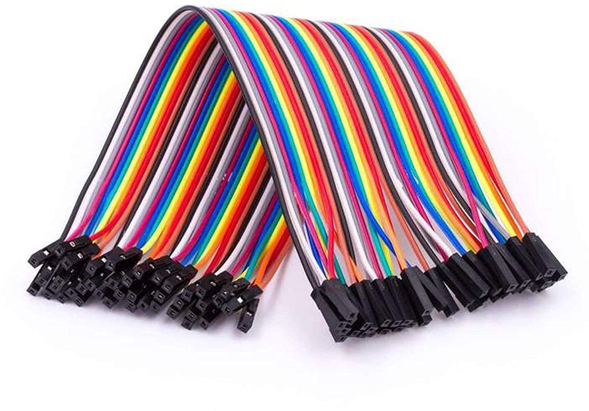 Jumper Draadkabel 40 stuks per 20 cm F2F Vrouwelijk naar Vrouwelijk compatibel met Arduino en Raspberry Pi Inclusief E-Book!