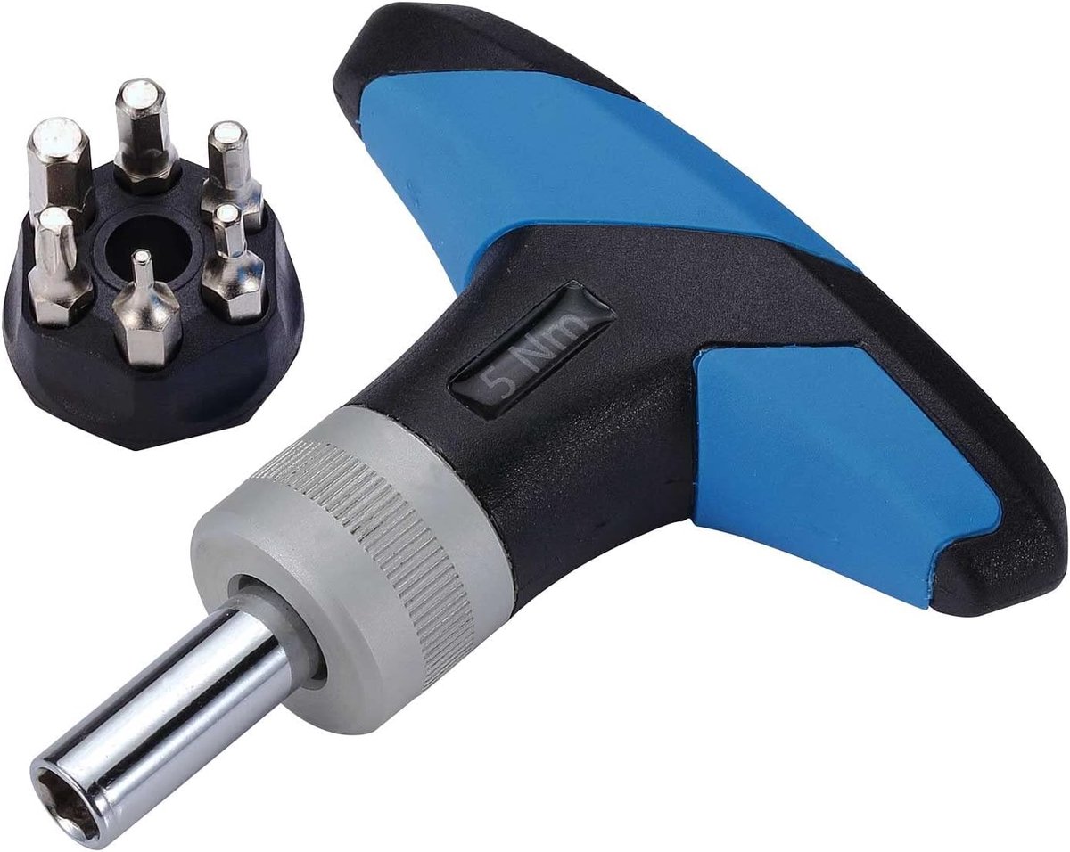 Cycling Fietsgereedschap, momentsleutel met 5 inbussleutels en 5 adapters, model TorqueFix BTL-119