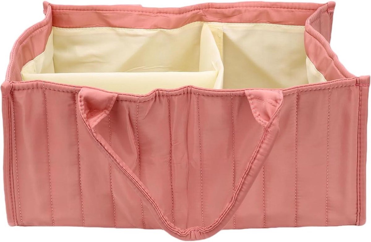Babyopbergmand Luierorganisator - Luiercaddy Baby - Babykamer Organiseren - Draagbaar en Opvouwbaar - 26 x 20 x 7 cm - Roze