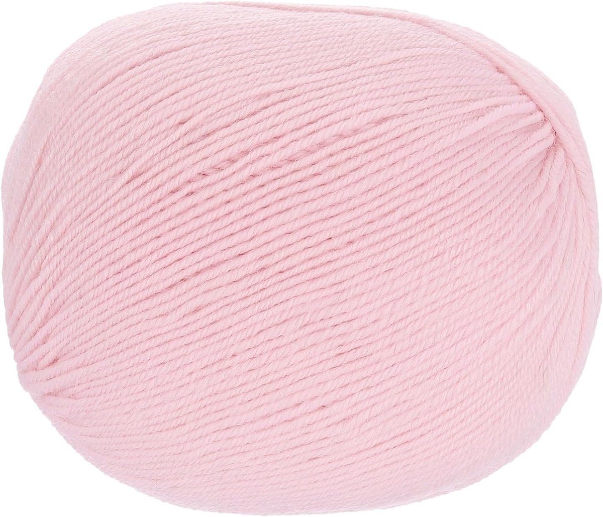 Roving 100% wolgaren, 4-draads roving, luxueus en zacht, handgeverfd, voor handbreien en haken, 100 gram, 100 yard (lichtroze, 1 bal)