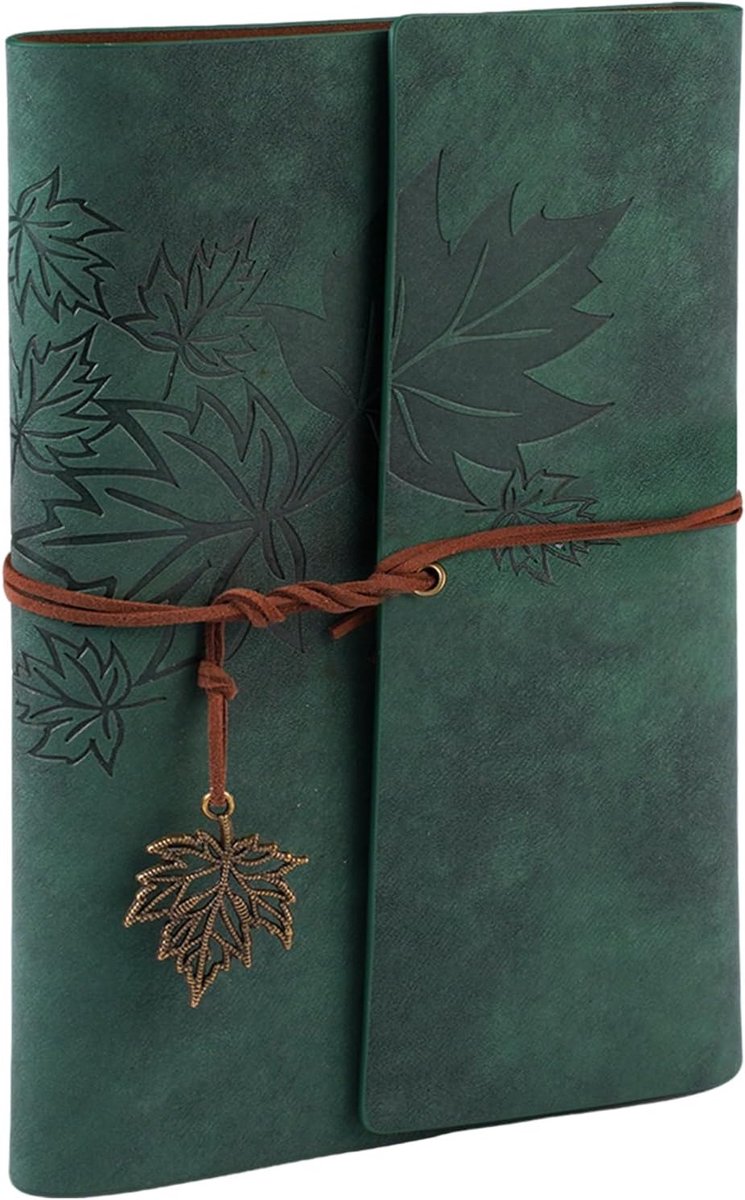 SnelShoppen - PU Leren Notitieboek A5 Formaat Vintage Ringband Herbruikbaar Notitieboek Reisdagboek 160 Lege Pagina's voor Werk, Reizen en Kantoor (23