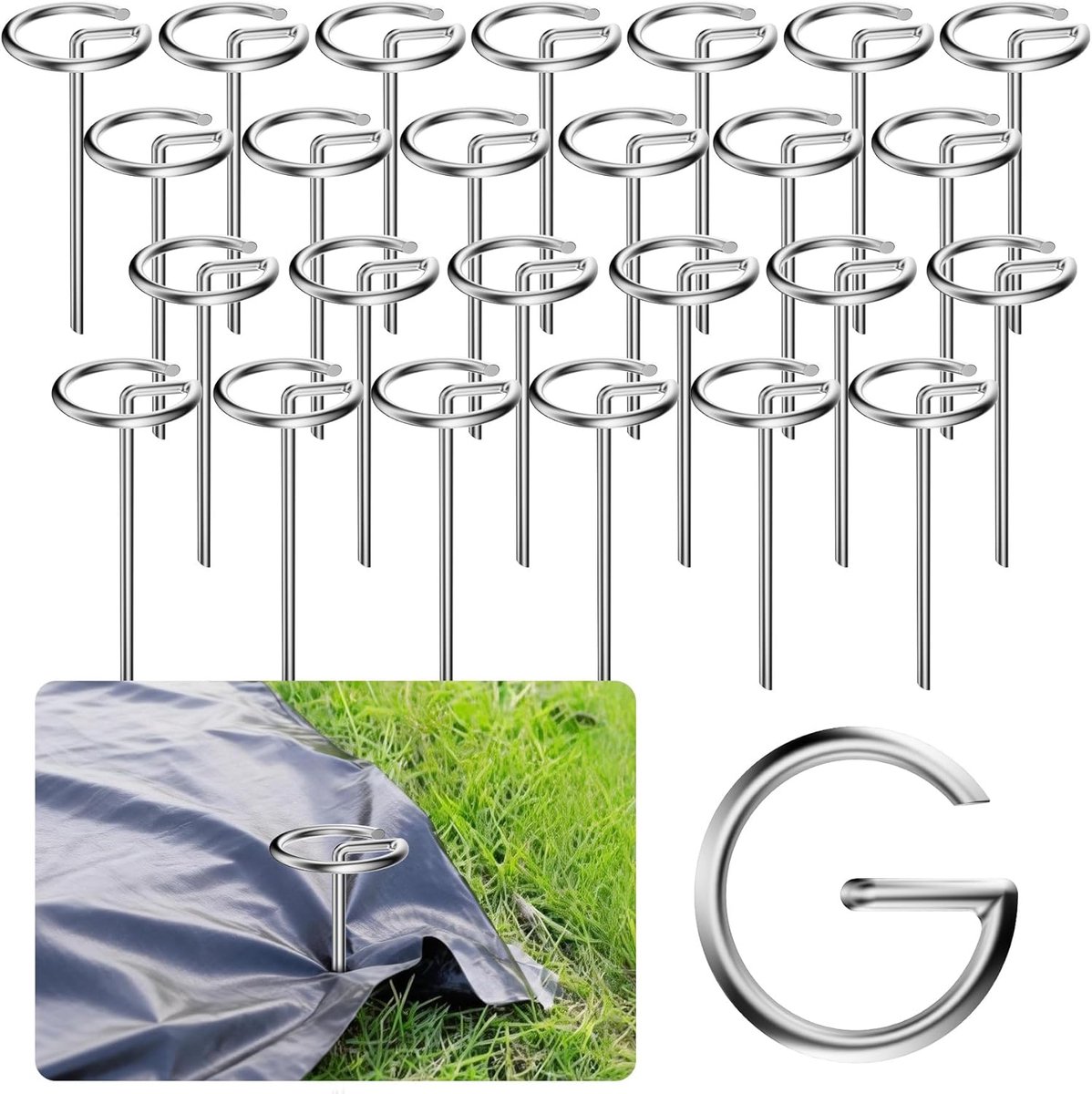 SnelShoppen - 100 Stuks Ø 4 mm Grondankers voor Worteldoek - Duurzaam Tuinaccessoire voor Stabilisatie en Bevestiging van Tuinmaterialen - Ideaal voor