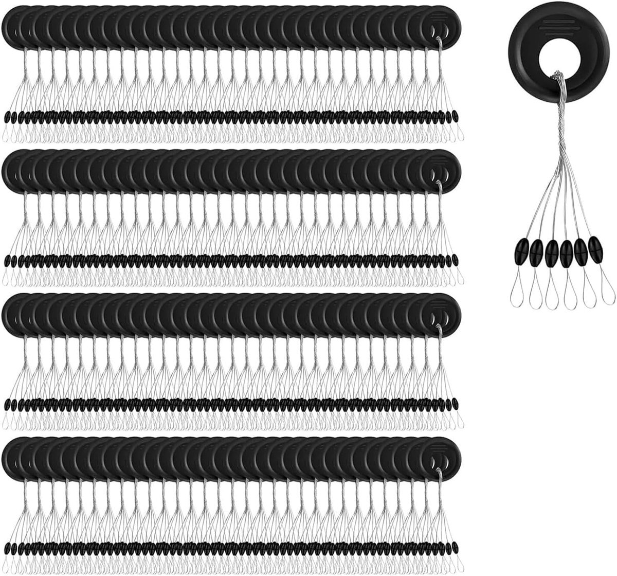 Set van 300 visstoppers en stopvlotten - verstelbaar en stil - onmisbare accessoires voor vissen - ShopVlot