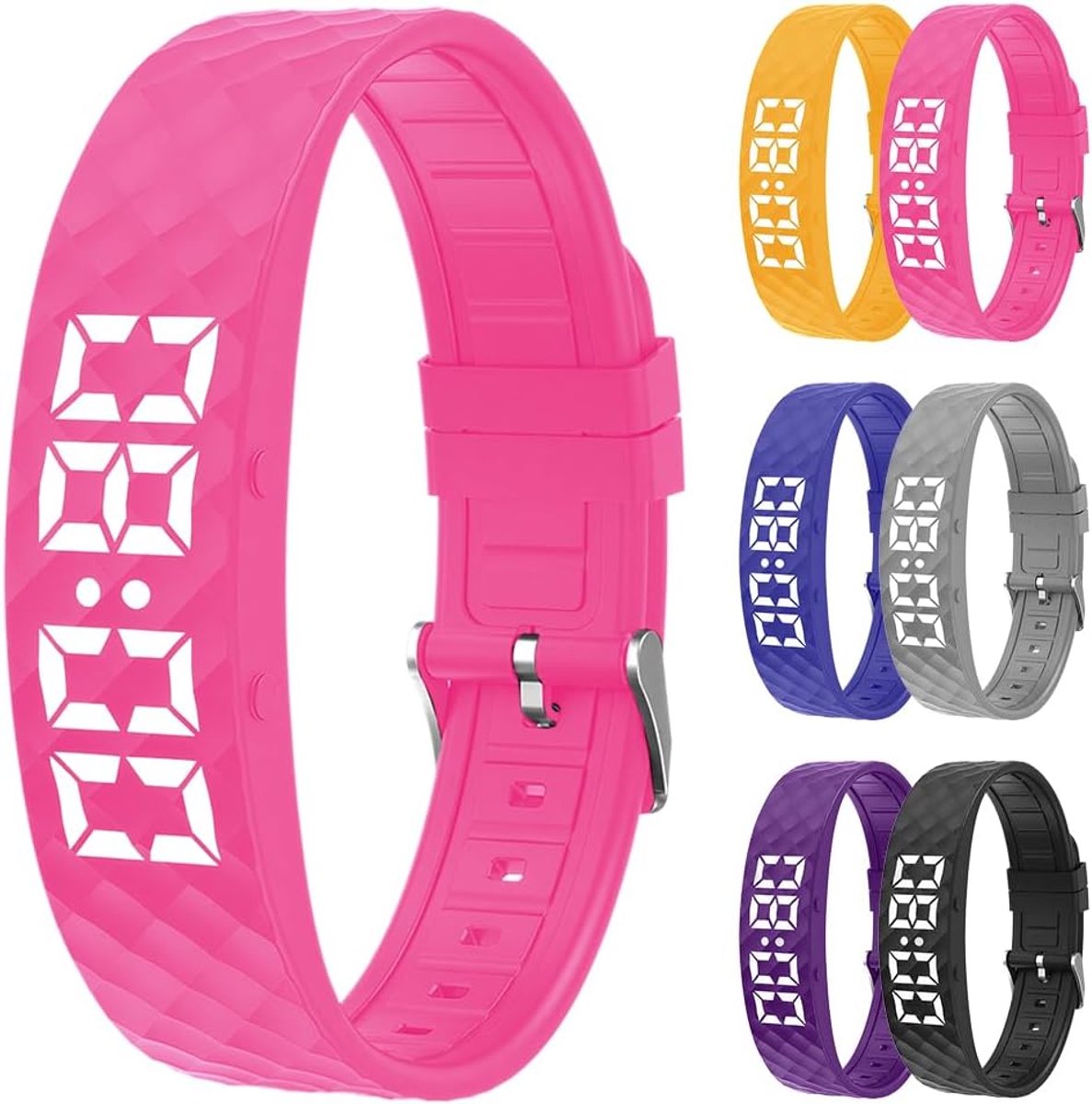 SnelShoppen - Vibratie Alarm Armband met Stil Vibrerend Alarmherinnering Horloge, Timer en 8 Dagelijkse Herinneringen, Medicijn Alarm voor Ouderen - R