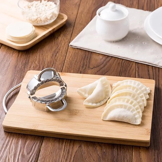 Dumpling Maker Rvs Dumpling Deeg Press Dumpling Tool voor Dumpling Pie Ravioli Gyoza Empanada (L) — afbeelding 4