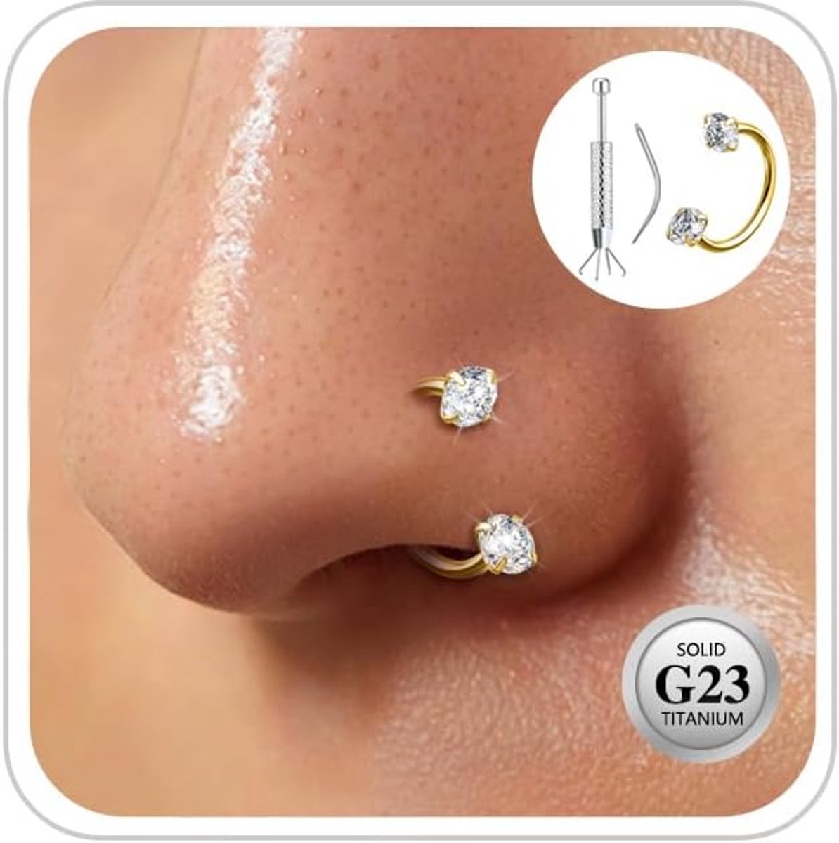 Titanium hoefijzer neuspiercing neusring zilver goud 20 g 7-10 mm neusring voor dames heren dunne ringen tragus oorbellen septum labret lip helix oor lippiercing hoefijzer piercing