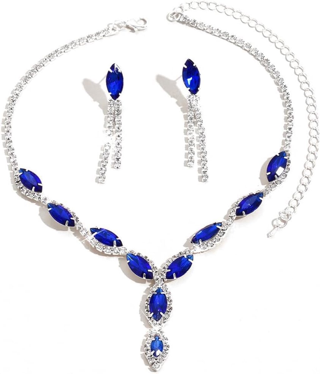 Kleur Vrouwen Sieraden Set Paard Druppel Ketting Hypoallergene Kwastje Oorbellen Bruid Ketting En Oorbellen