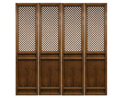 Fine Asianliving Antiek Chinees Kamerscherm Houten Panelen Handgesneden Set/4 Per Paneel B63xD8xH278cm Chinese Meubels Oosterse Kast
