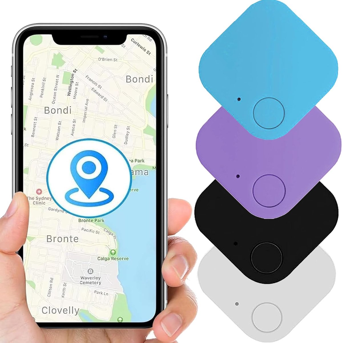 4 Stuks Draadloze Sleutelzoeker, Bluetooth Item Finder, Artikelzoekers, Draadloze Mobiele Telefoonzoeker, Smart Tracker, Item Locator, iOS- en Android-compatibel