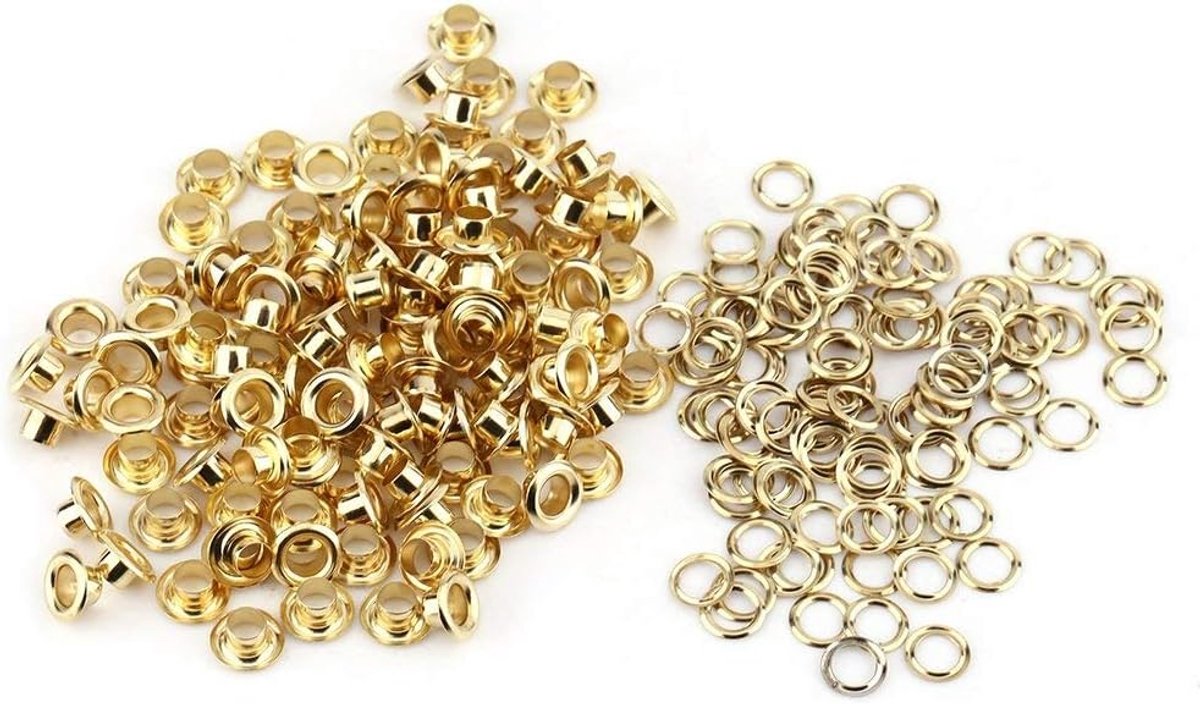 100 Set Grommets, 5mm Metalen Oogjes klinknagels Grommets met Wasmachines voor Lederen Craft Card Decoratie Oogjes Grommets met Wasmachines voor Kleding Leren Werk Scrap Boekingskunst en Ambacht