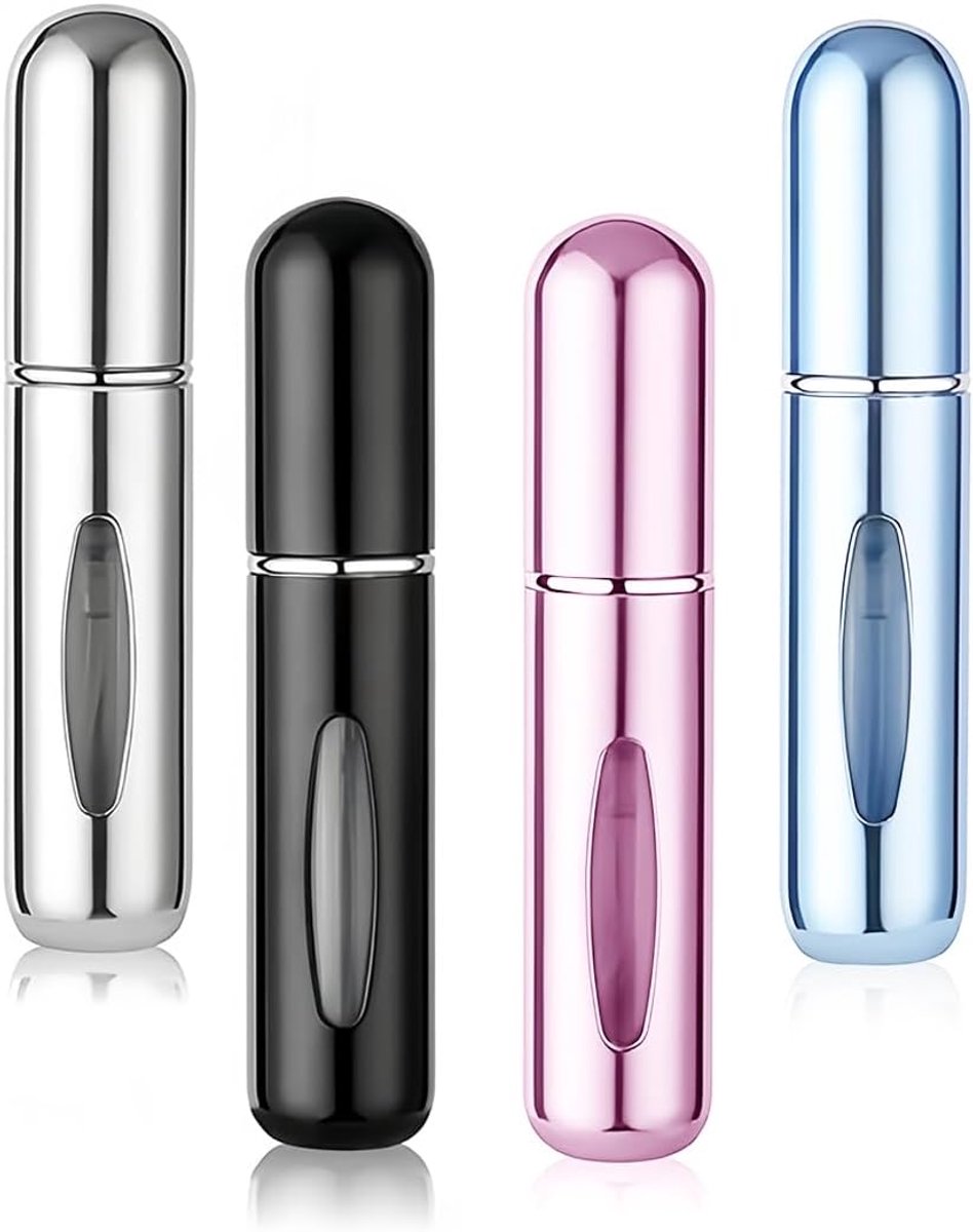 4 stuks 5 ml parfumverstuiver, navulbaar, mini-spuitfles, oplaadbare