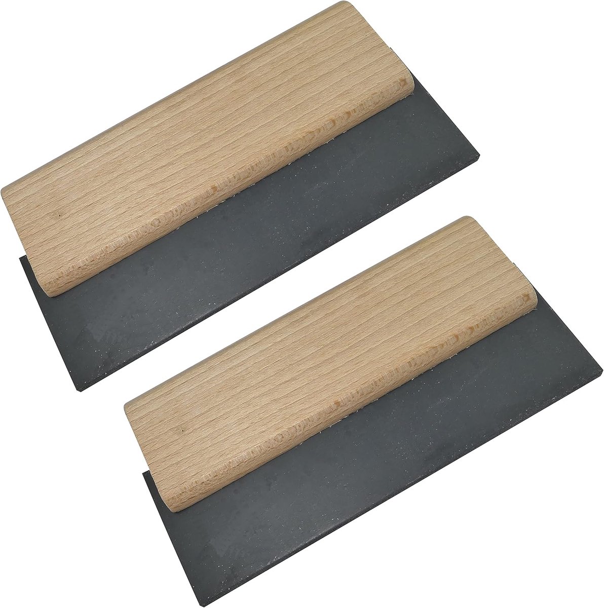 - C50034 Voegenspatel voor rubberen tegels, set van 2 stuks, 150 mm, voegtroffel, houten handvat, terracotta gereedschap