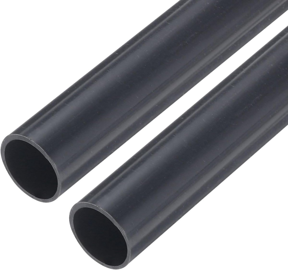 Pvc-buis, ronde buisleiding, hardware-buis, 12 mm, ID, 14 mm, OD, 9 inch, lengte, donkergrijs, hoge slagvastheid, voor waterbuis, handwerk, kabelhuls, 2 stuks