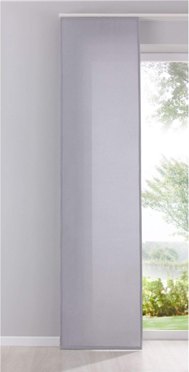 Paneelgordijn paneelgordijn Cationic ondoorzichtig linnen optiek Natura zijdemat, HxB 245x60 cm, grijs landhuisstijl, 204411