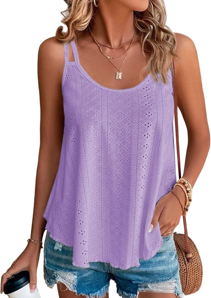Tanktop, sexy zomertop voor dames, mouwloos T-shirt, spaghetti cami bovenstuk, zomermode, shirt met ronde hals, blouses, basic tops