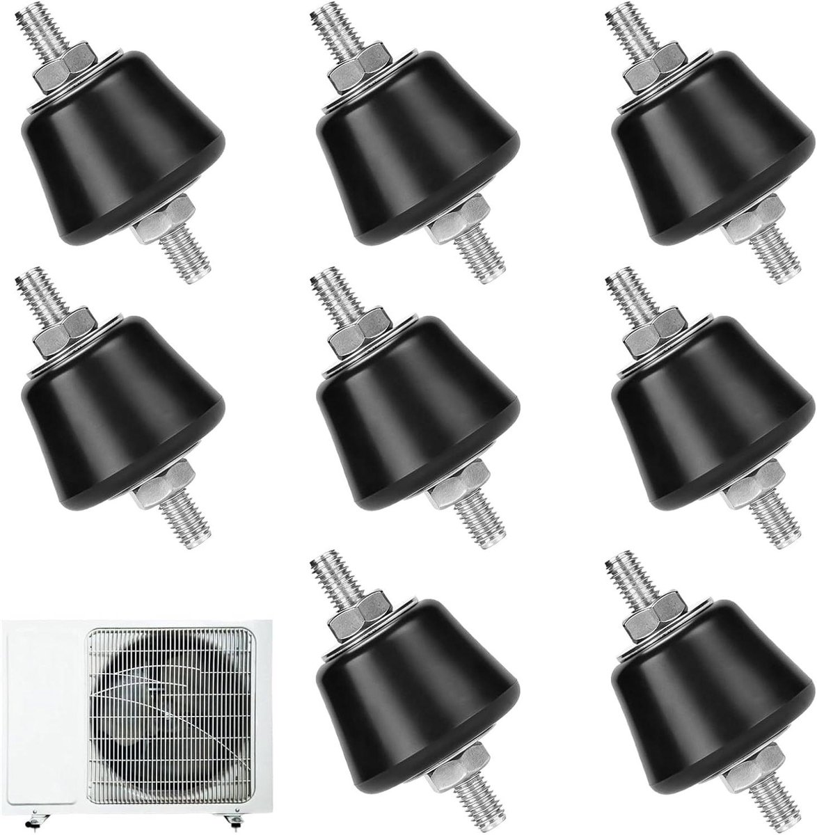 Anti-vibratievoeten - Rubberen dempers - Apparaten Stabiliseren - Geluidsreducerend - M8 - Zwart