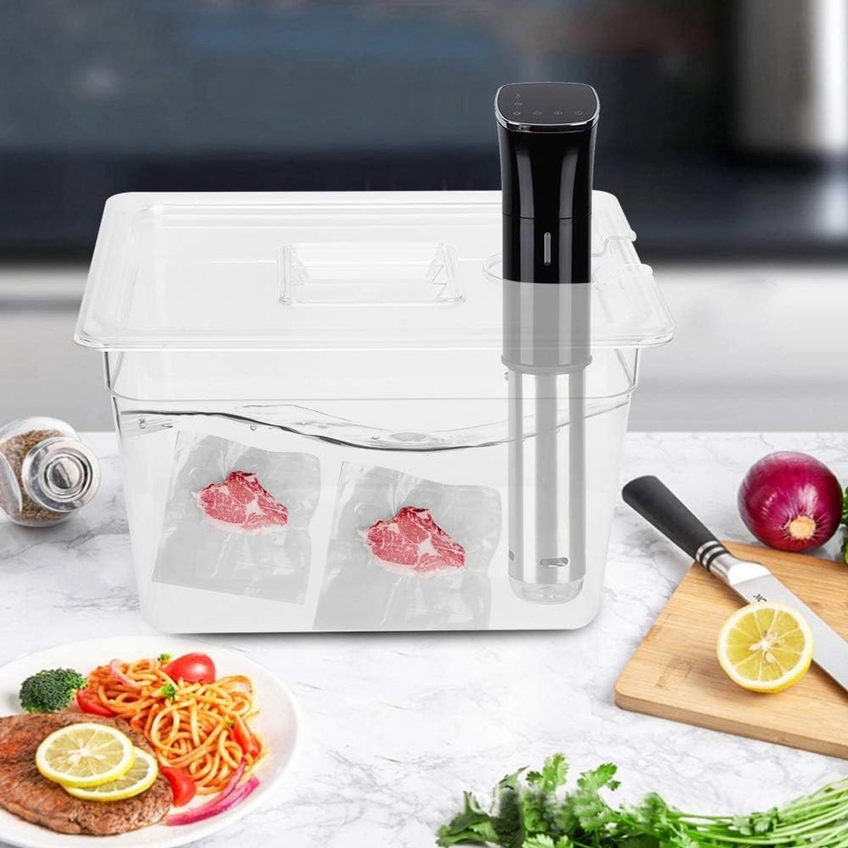 Sous Vide Container, 11 liter, inklapbare sous vide container, opvouwbare container voor sous-vide badkamer, voor thuiskantoor
