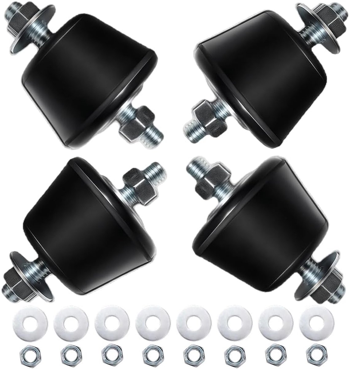 buffer M8 (43 x 31 mm), 4 stuks - trillingsdemper voor airconditioning, warmtepompen en compressoren - anti-trillingsvoeten van rubbermetaal voor geluids- en trillingsvermindering