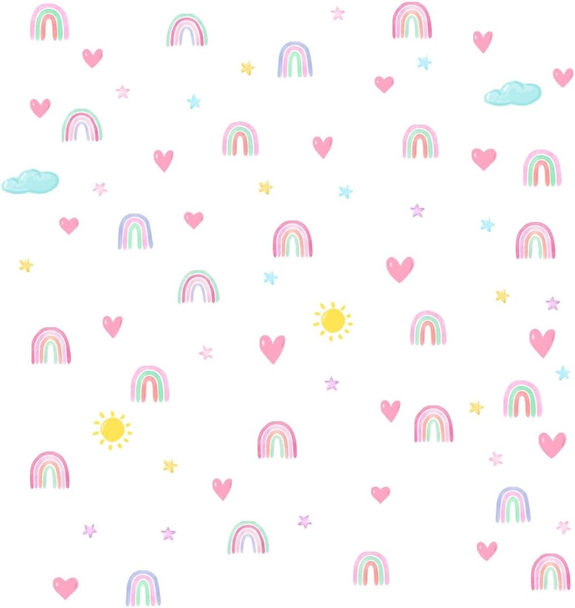 muursticker, kinderkamer decoratie, muursticker kinderkamer, regenboog-muursticker, meisje, slaapkamer, babykamer, boho decoratie