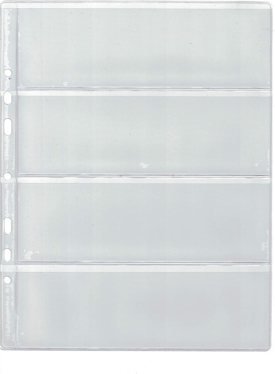10 pagina's voor het bankbiljettenalbum - type 4 - voor drie notities, mappen, extra navulvellen, merk
