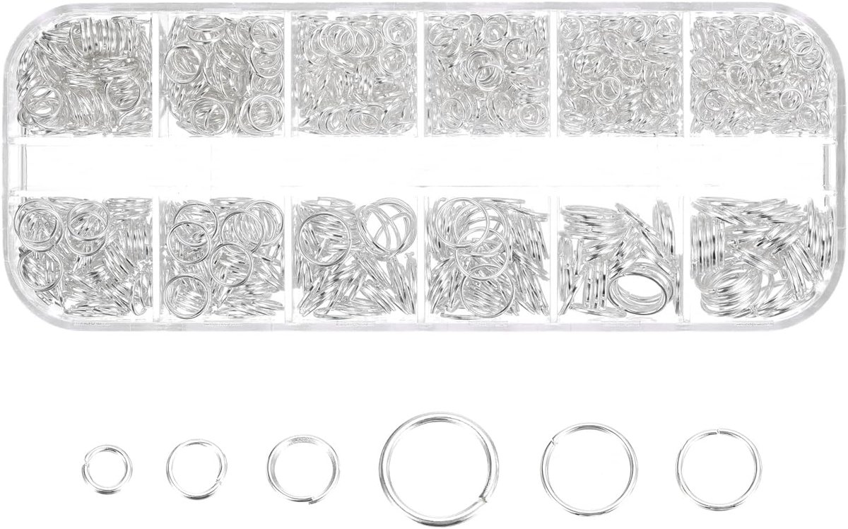 Gemengde afmetingen, 4-10 mm, open springringen, ijzer, ronde ringverbinders voor het maken van sieraden, sieraden, doe-het-zelf knutselbenodigdheden, sleutelhanger, ringen, zilver
