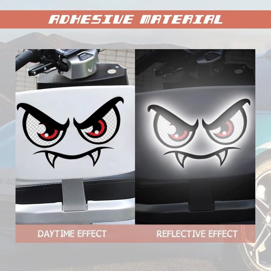 5 stuks stickers voor robotmaaier, stickers ogen, waterdichte zelfklevende ogen, zelfklevende stickers, demon, reflecterende oogstickers, voor waarschuwing, auto, fiets, zuigrobot, decoratie — afbeelding 2