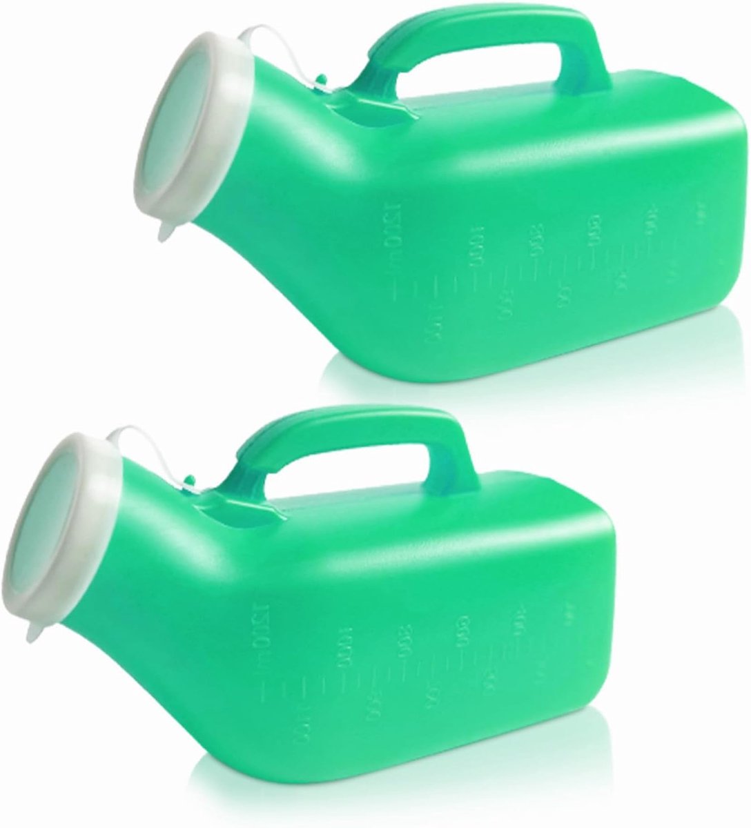 SnelShoppen - Portable Urineflessen voor Mannen - 1200ml Spill Proof - Urinefles voor Ziekenhuis, Incontinentie, Buitenshuis, Auto, Reizen - Groene Se