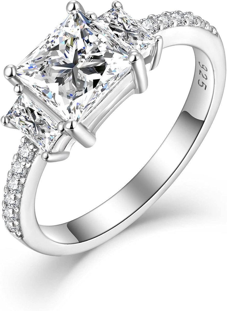 Damesring, 925 sterling zilveren ring voor trouwdag voor vrouw,