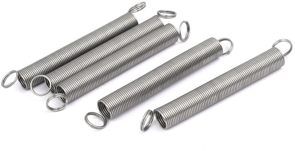 sourcing map Trekveer, spanveer, verlengveren, 0,6 mm x 7 mm x 60 mm, 304, roestvrij staal, zilver, 5 stuks