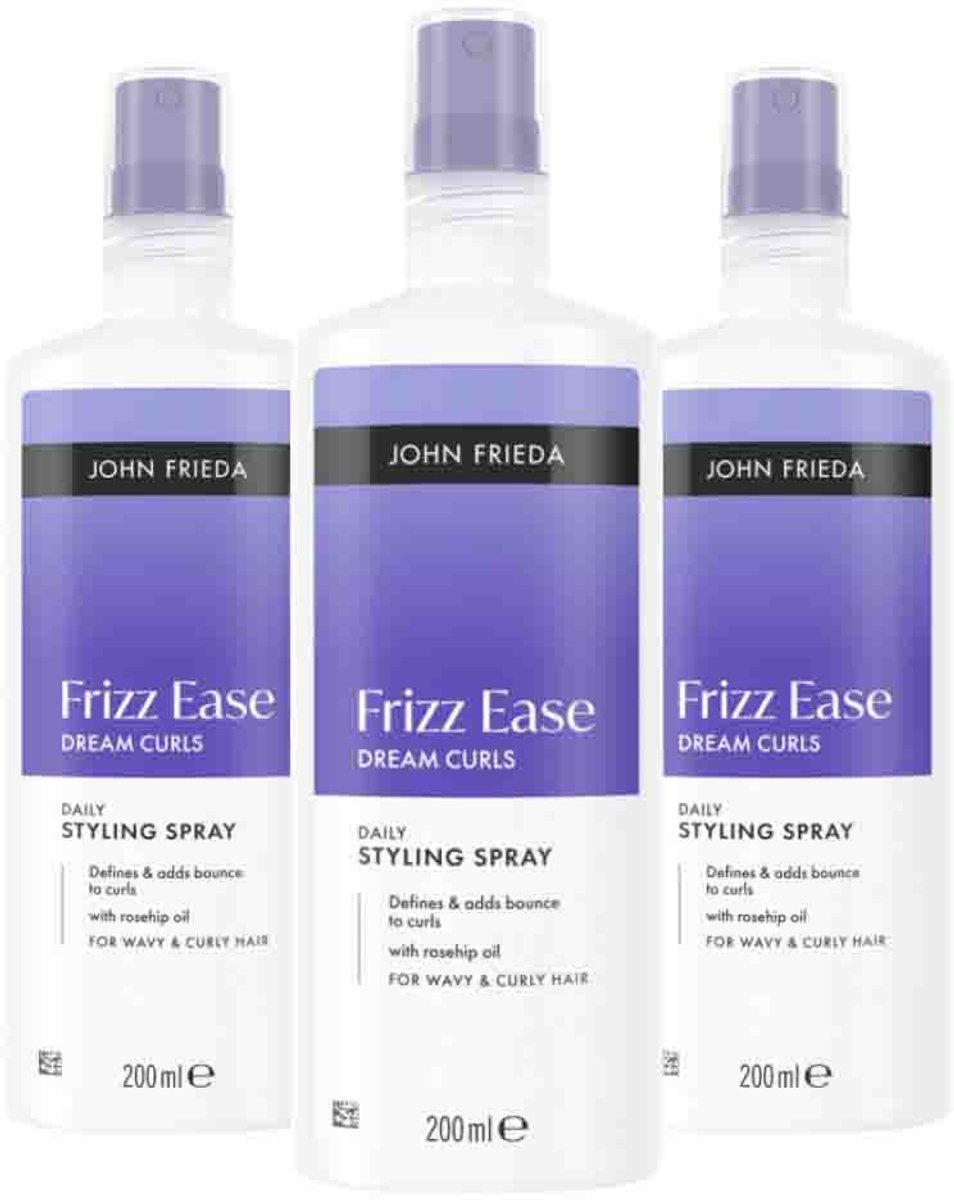 John Frieda Frizz Ease Dream Curls Styling Spray - 3 x 200 ml - Voordeelverpakking