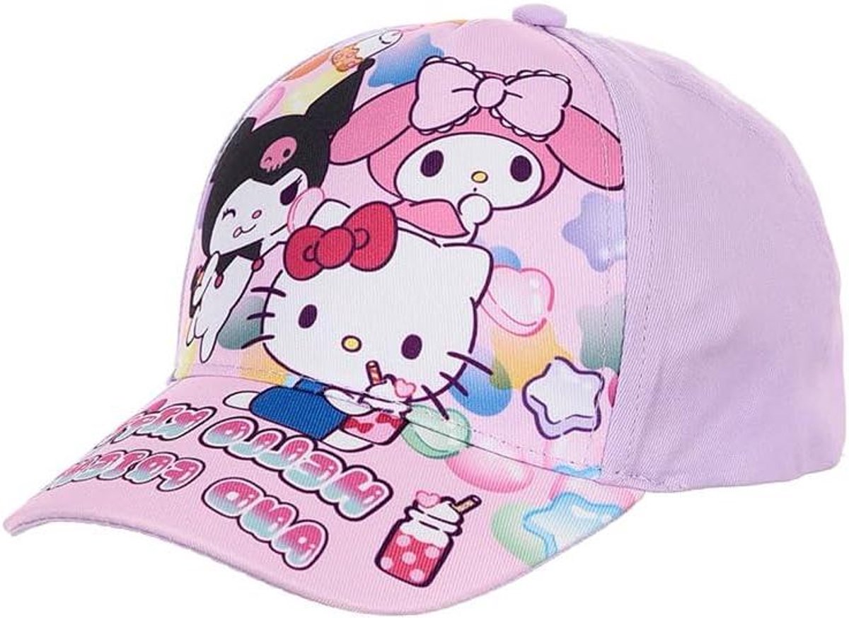 Meisjes Baseballpet - Kinderpet Zomerhoed - Bescherming tegen Zon - Bedrukte Prentjes - One Size - Roze