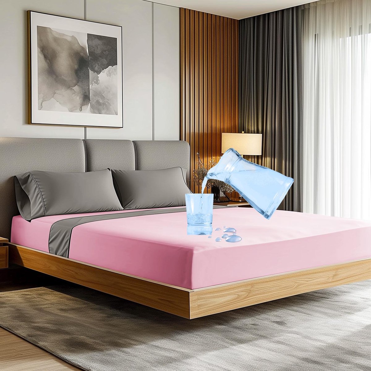 Hoeslaken Matrasbeschermer 2-in-1 180x200 cm met Elastiek