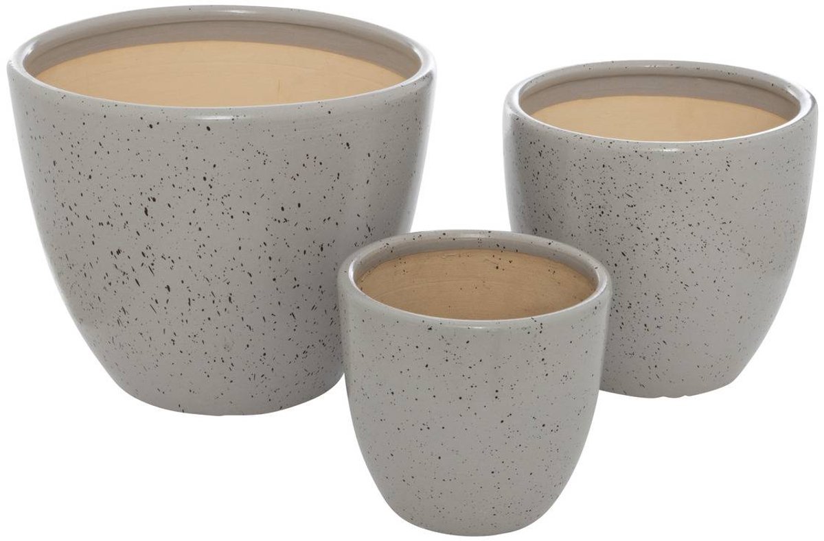 Lot de 3 pots "Vena" céramique D29cm